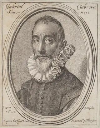 Gabriello Chiabrera, by Ottavio Leoni, ink, 1625