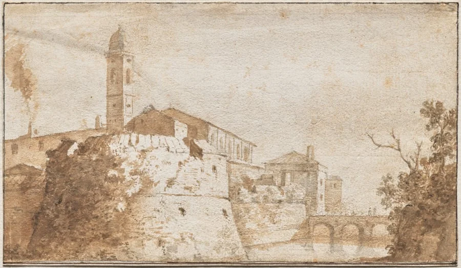 A View of Bracciano with the Church of S. Maria Assunta, detail