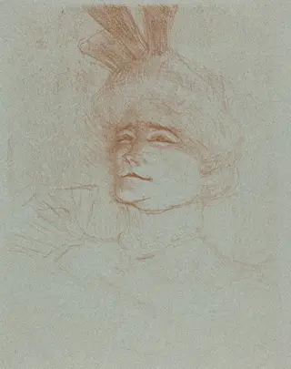 Bust of Mlle. Marcelle Lender, Turned Three Quarters (Mlle. Marcelle Lender en buste, de trois quartes), by Henri de Toulouse-Lautrec, ink, 1898