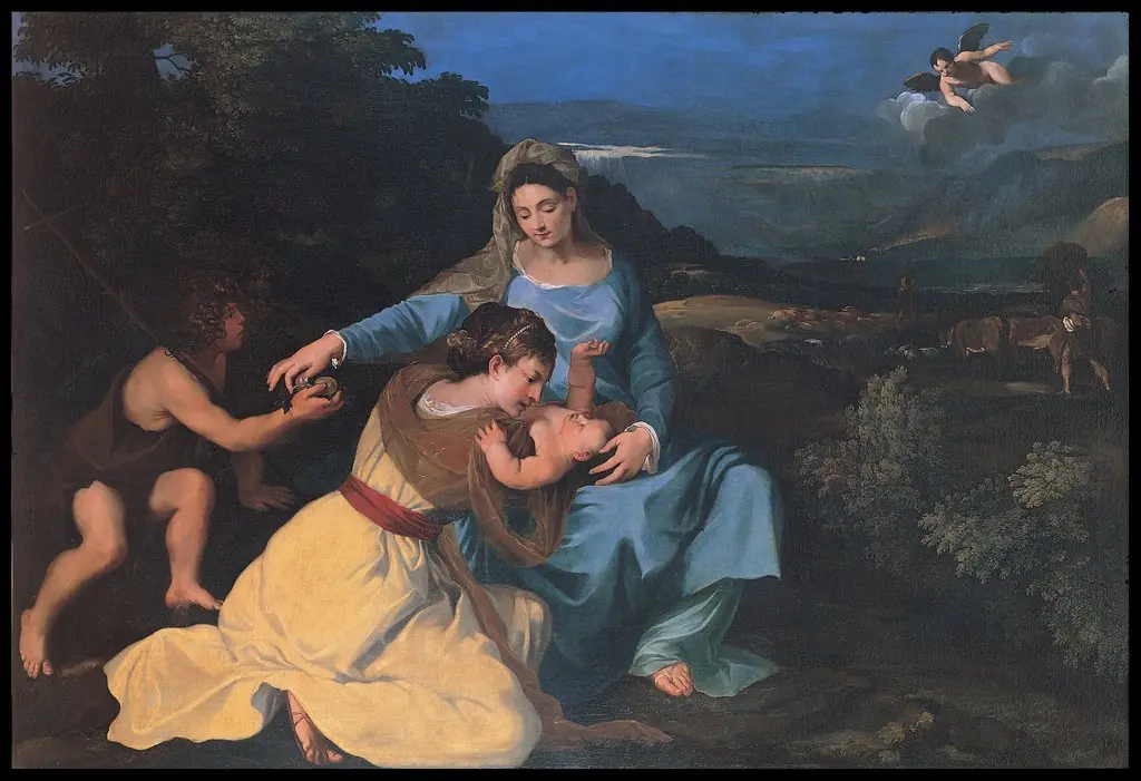 Madonna with the Child, Saint Catherine and Saint John, by Pietro da Cortona, oil, 1615