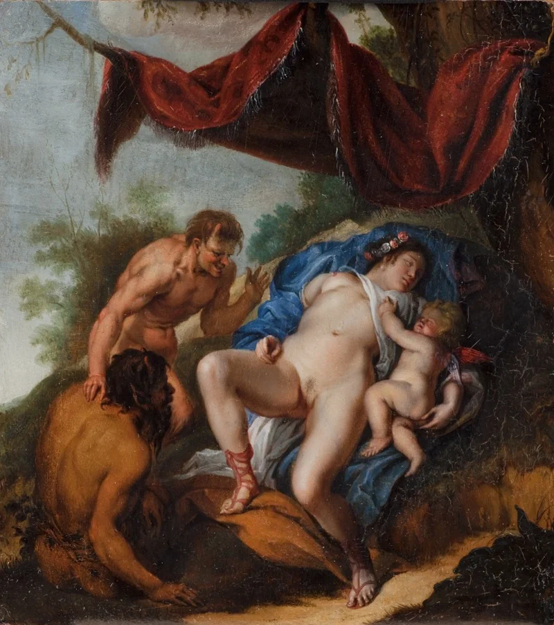 Sleeping Venus with Cupid Watched by Satyrs, detail
