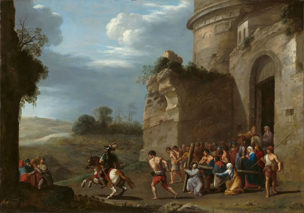 Christ Carrying the Cross, by Cornelius van Poelenburgh, oil, 1624