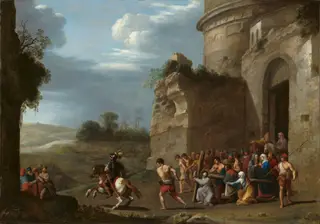 Christ Carrying the Cross, by Cornelius van Poelenburgh, oil, 1624
