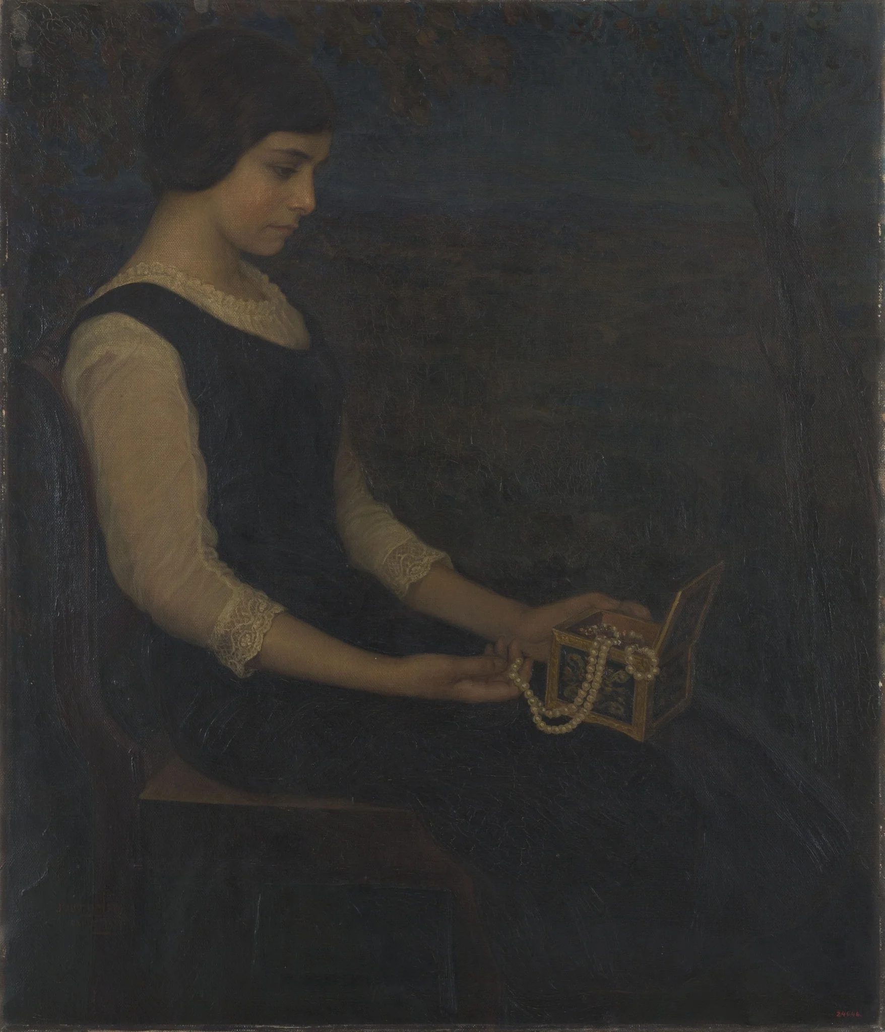 La noia de les perles, detail