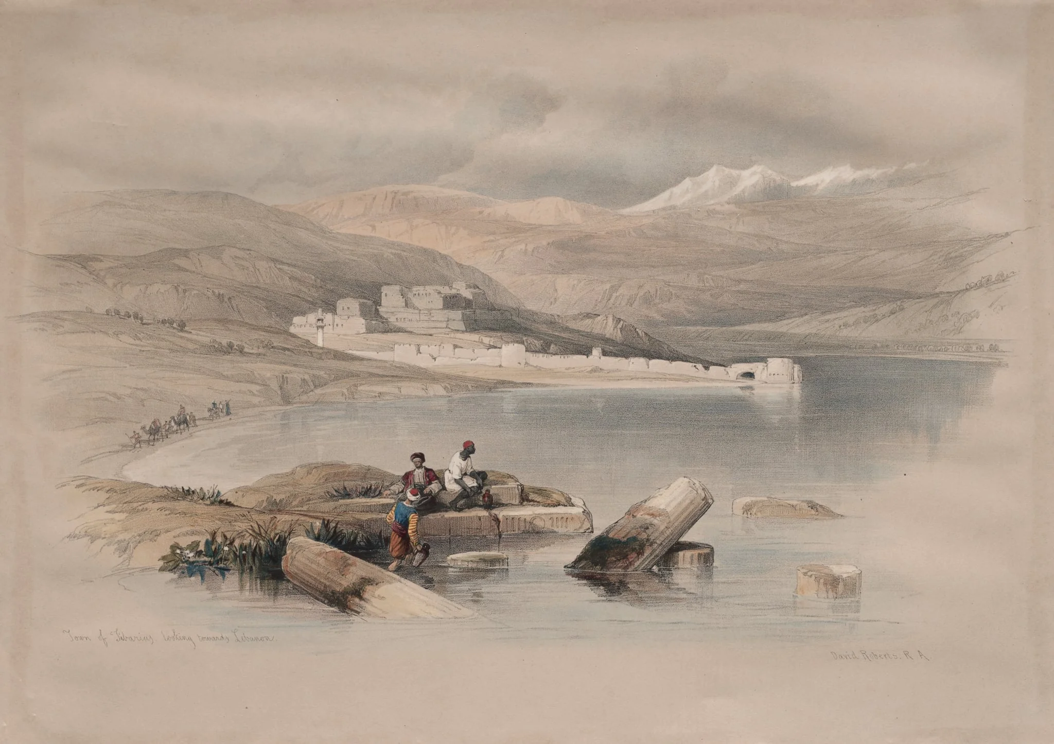 Town of Tiberias Looking Towards Lebanon, detail
