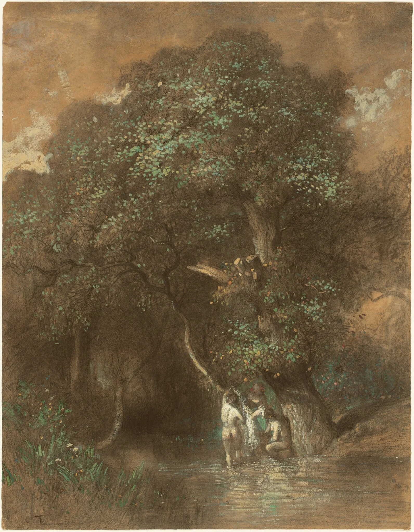 Bathers by a Giant Oak, detail