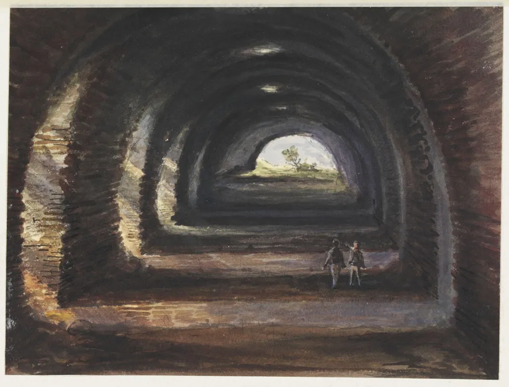 Cisterns at Carthage, Near Tunis, by Joseph Sparkhall Rundle, watercolor, 1857