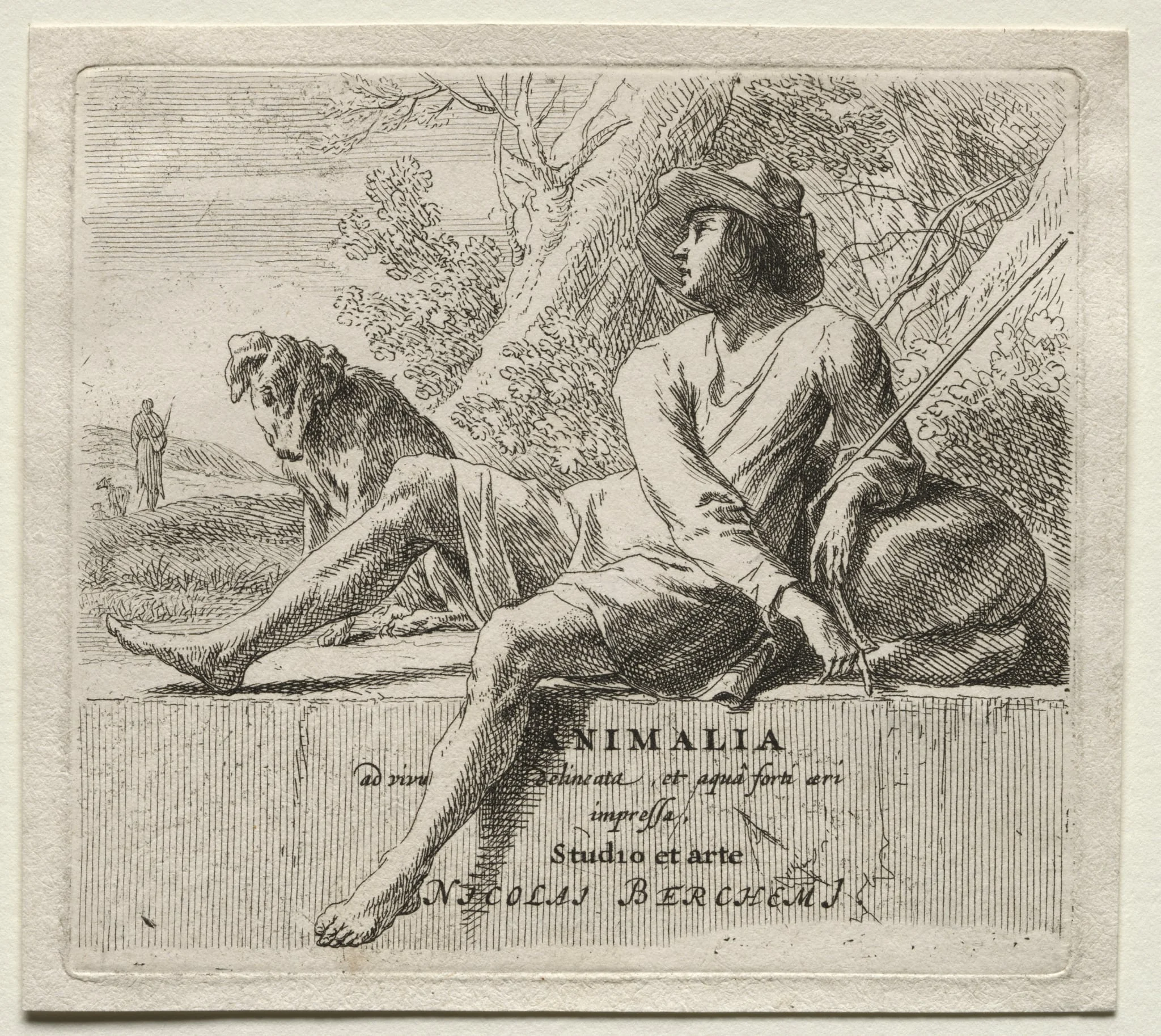Animalia: Frontispiece, Shepherd and Dog, detail