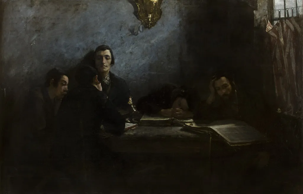 School of Talmudists, by Samuel Hirszenberg, oil, 1894