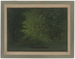Entrance to a Lagoon, Shore of the Amazon, by George Catlin, oil, 1862