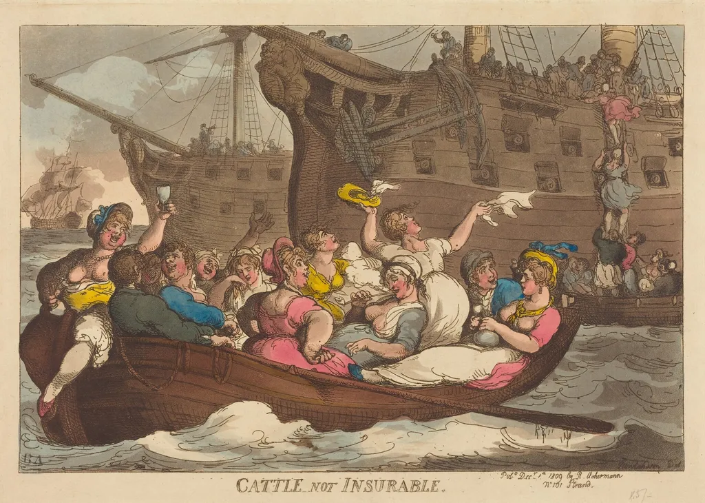 Cattle Not Insurable, by Thomas Rowlandson, ink, 1809