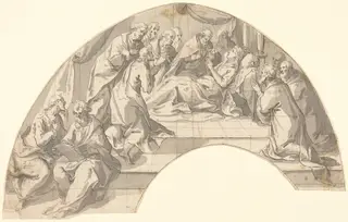 Death of the Virgin, by Johann Matthias Kager, ink, 1624