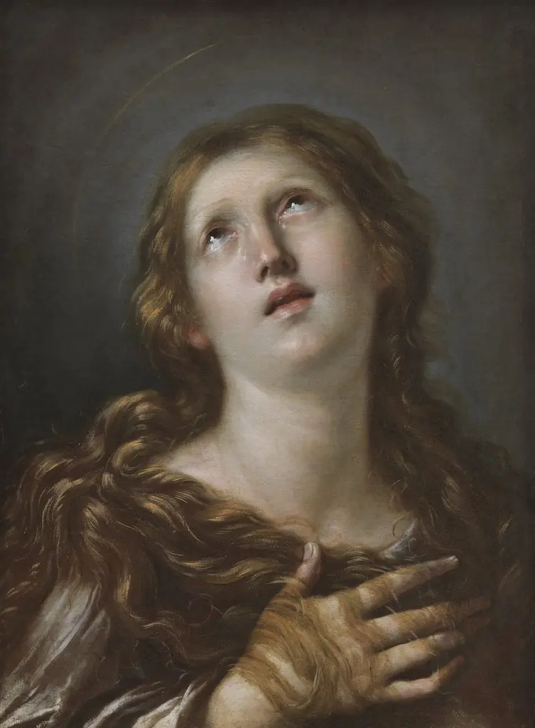 The Penitent St Mary Magdalene, by Girolamo Troppa, oil, 1660