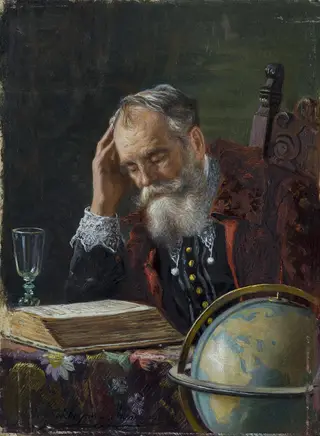 Portrait of Vasco da Gama, by Oskar Freiwirth-Lützow, oil