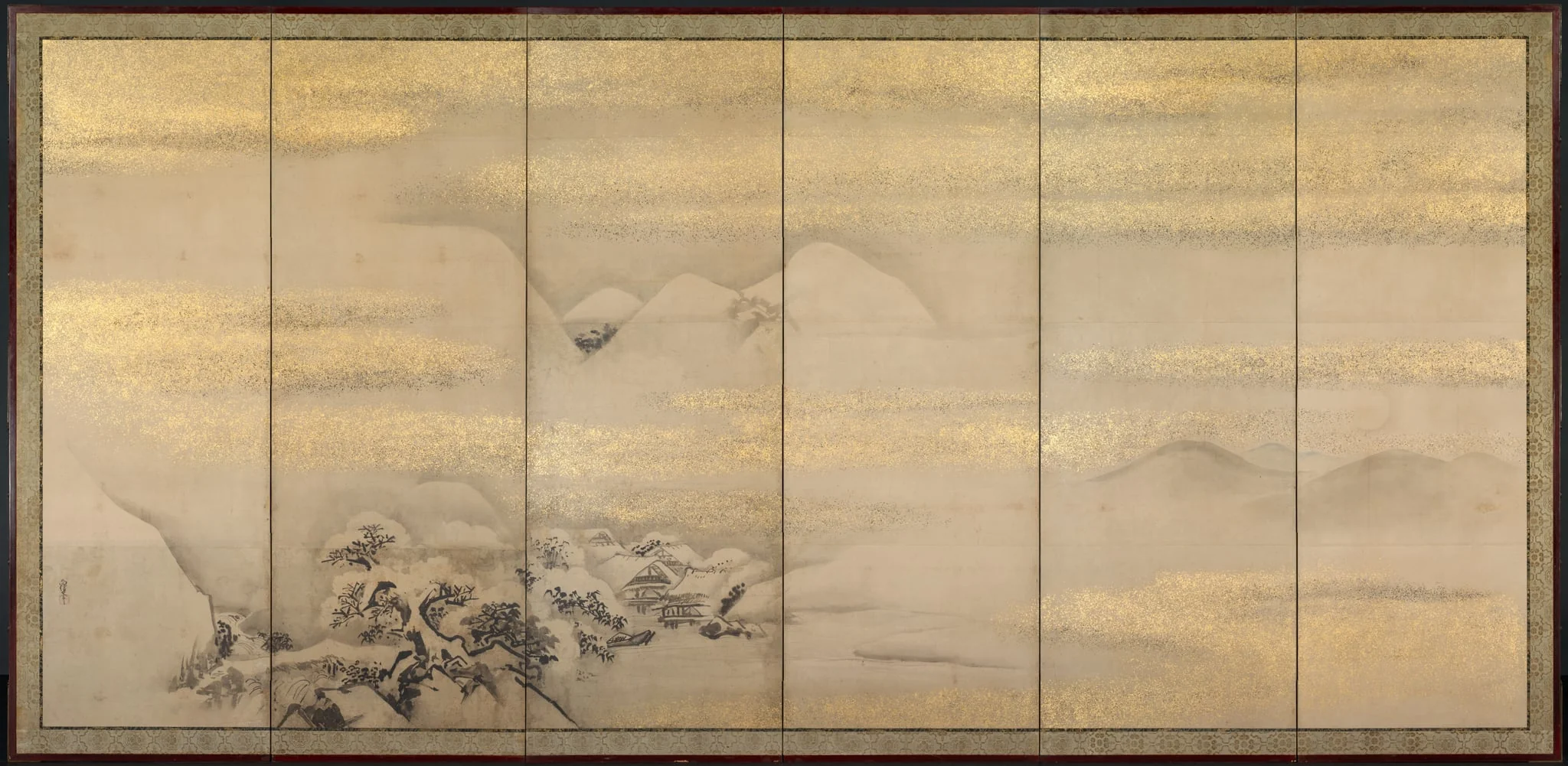Summer and Winter Landscapes (one of a pair), detail