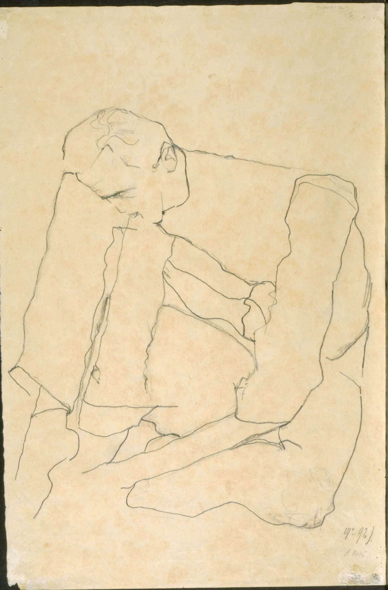 Seated Man (verso), detail