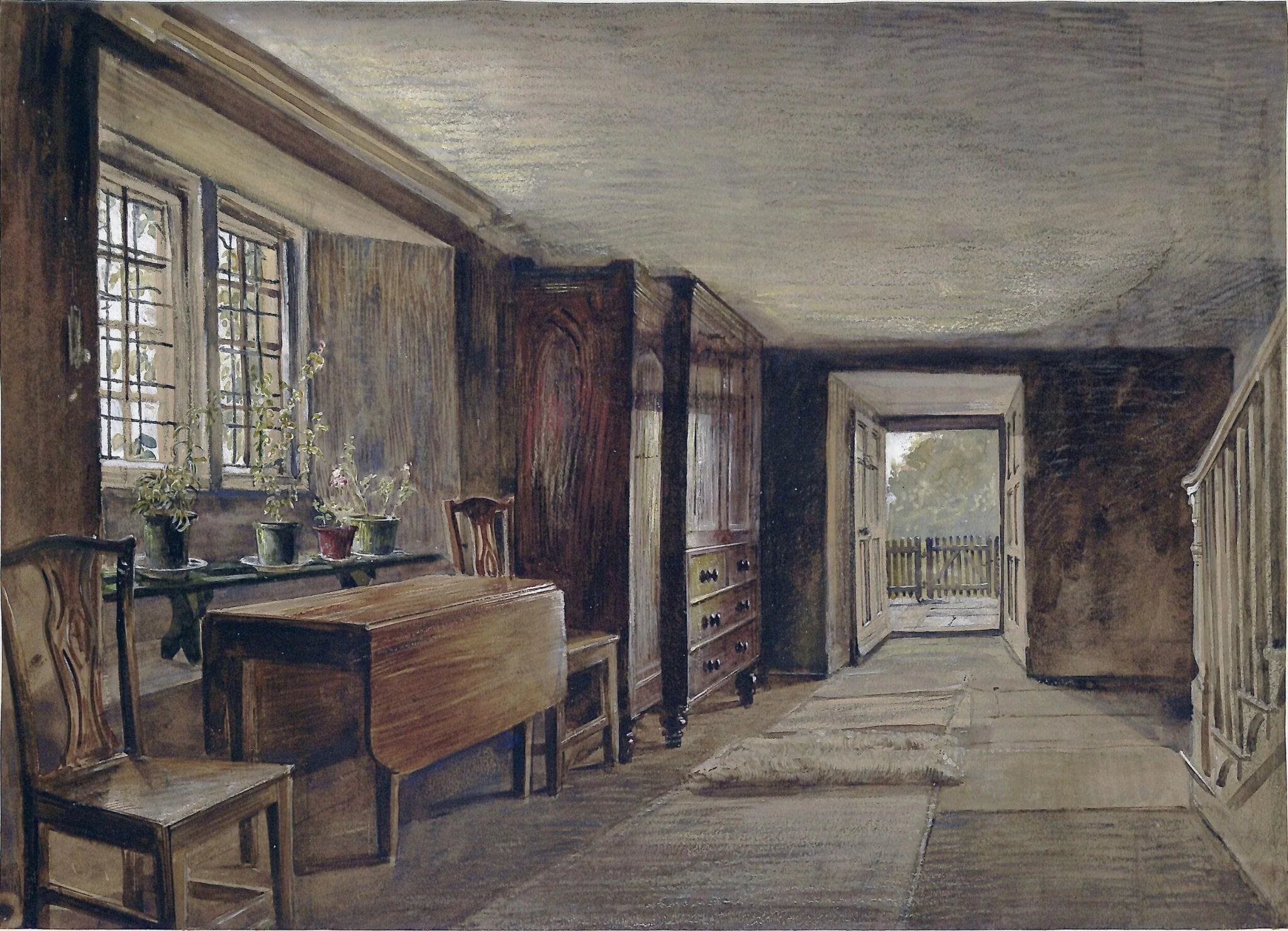 The Entrance Hall of Mortham Tower, Rokeby, Yorkshire, detail