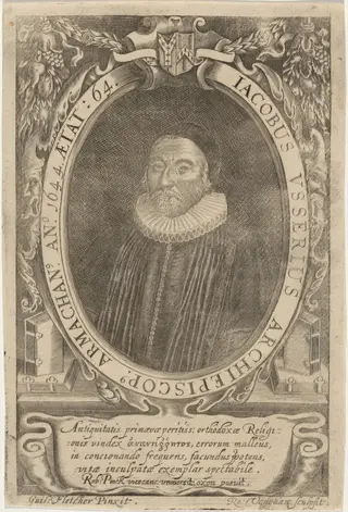 James Ussher, Archbishop of Armagh, by Robert Vaughan, ink, 1640