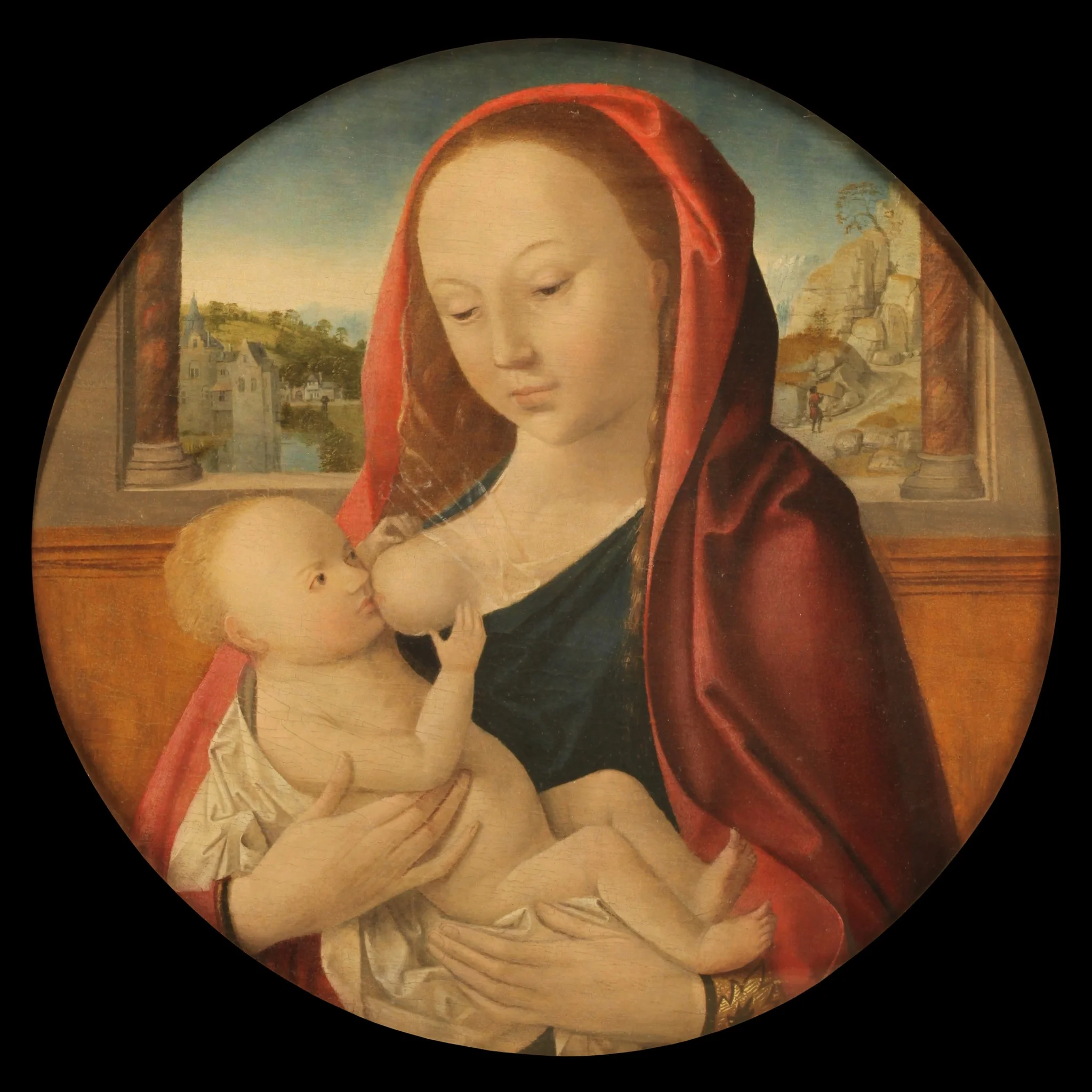 Virgin giving milk to the Child, detail