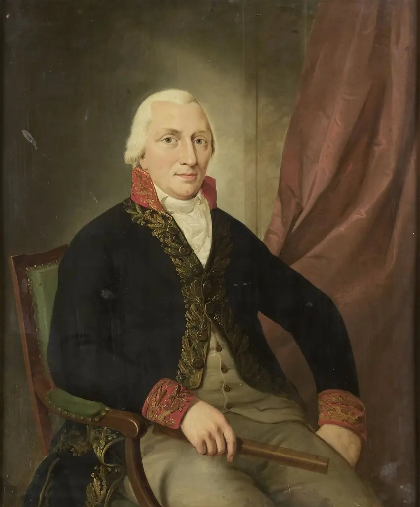 Portrait of Albertus Henricus Wiese, Governor-General of the Dutch East Indies, by Adriaan de Lelie, oil, 1807