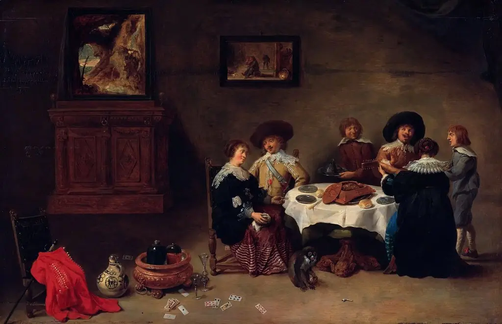 A Company at a Meal, by David Teniers the Younger, oil, 1634
