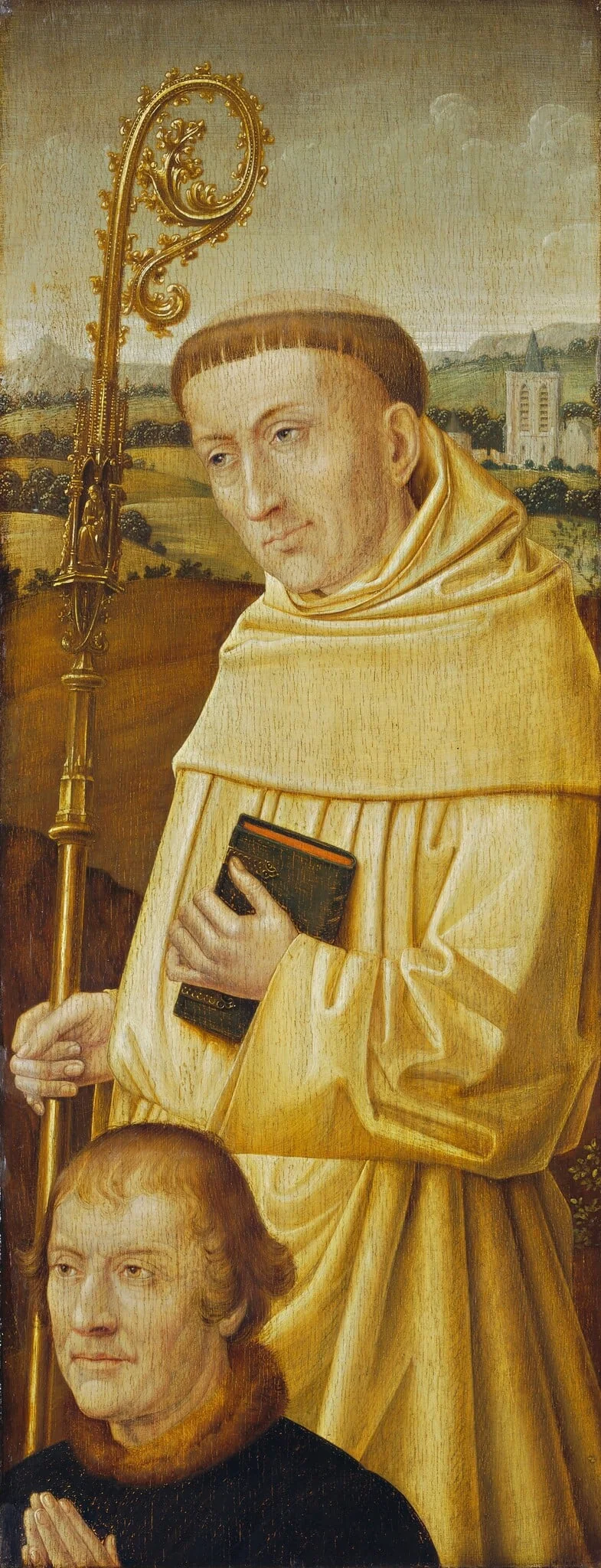 Saint Bernard with Donor [obverse], detail