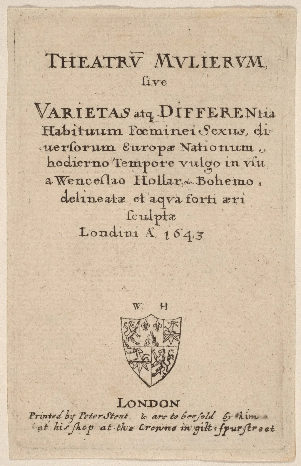 Theatrum mulierum: Title Page, by Wenceslaus Hollar, ink, 1643