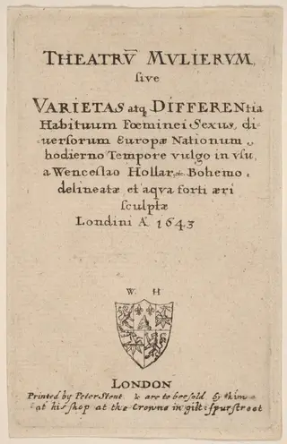 Theatrum mulierum: Title Page, by Wenceslaus Hollar, ink, 1643