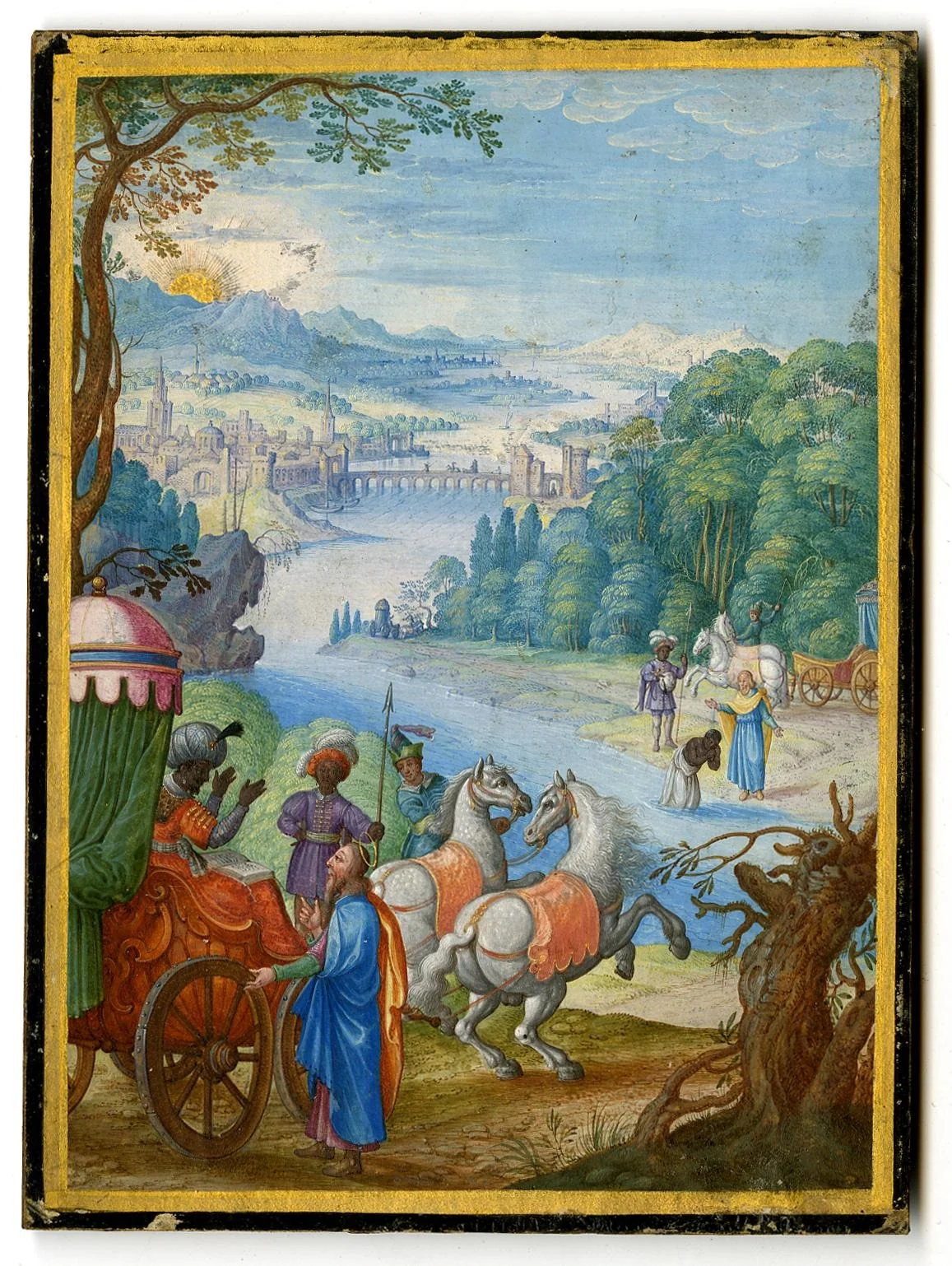 Baptism of the Chamberlain of Queen Candace of Ethiopia, detail