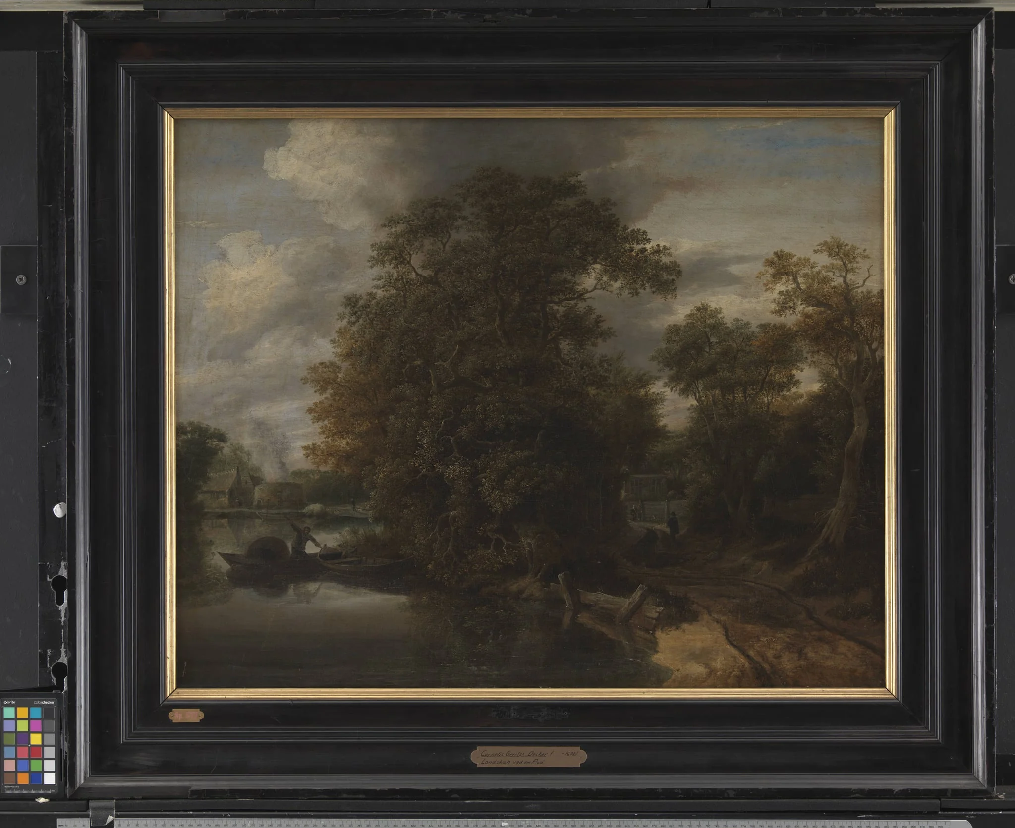 Landscape by a River. In the Background a Limekiln, detail