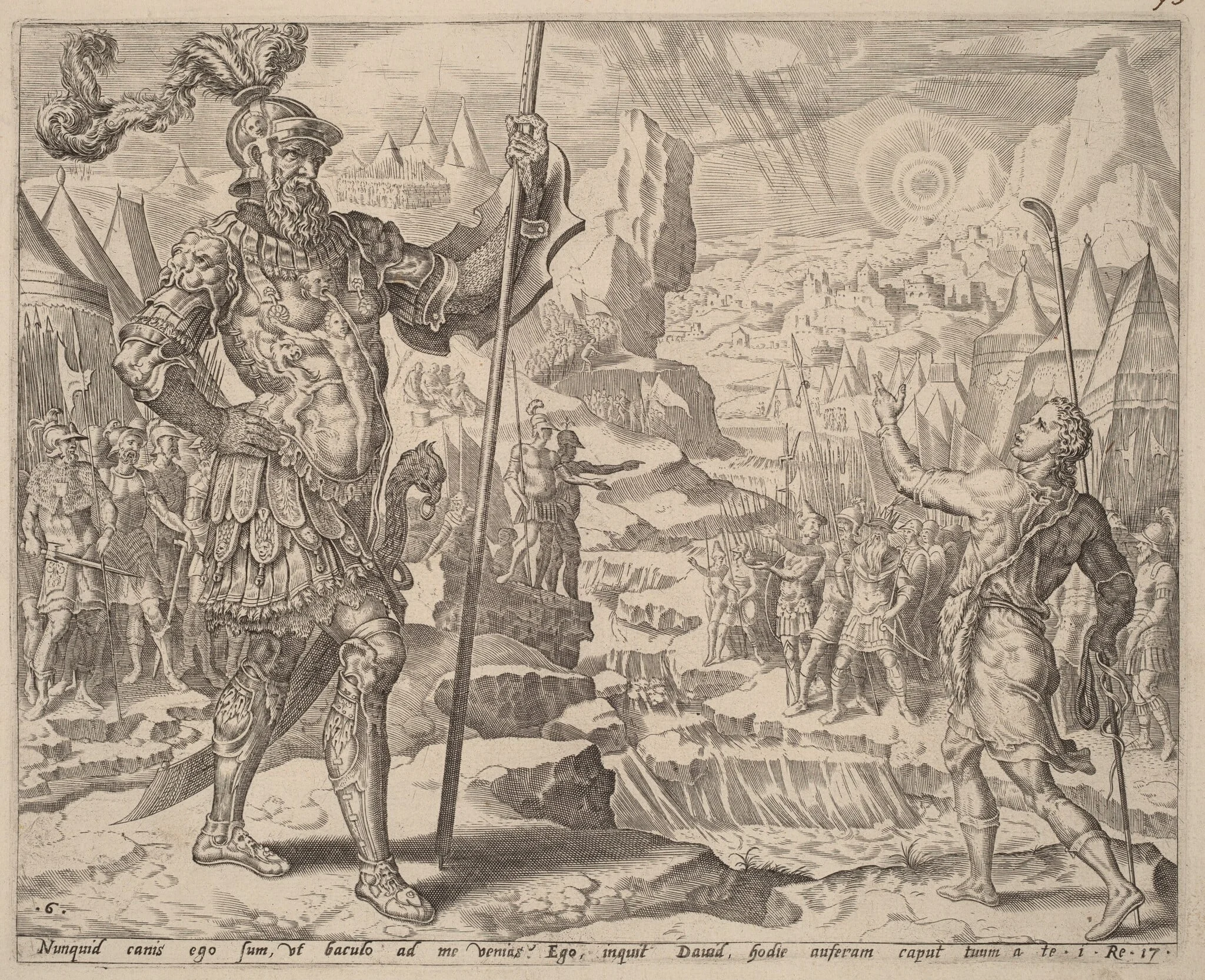 David Meeting Goliath, detail