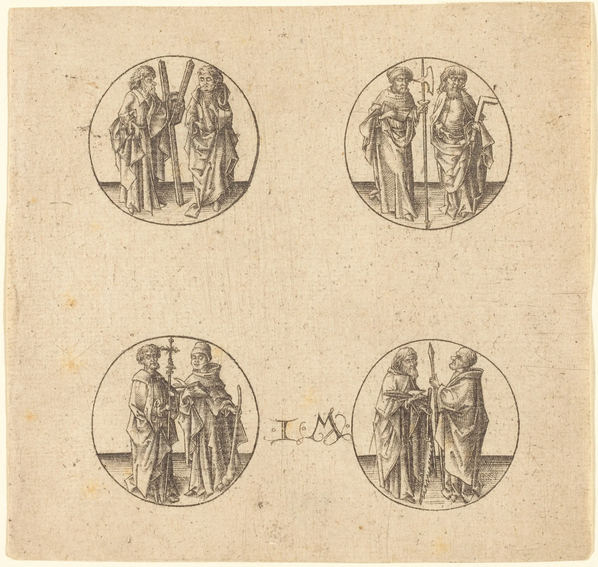 Eight Apostles in Four Roundels, detail