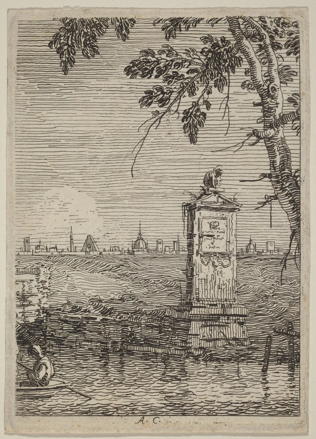 The Little Monument, by Canaletto, ink, 1740