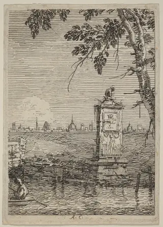 The Little Monument, by Canaletto, ink, 1740