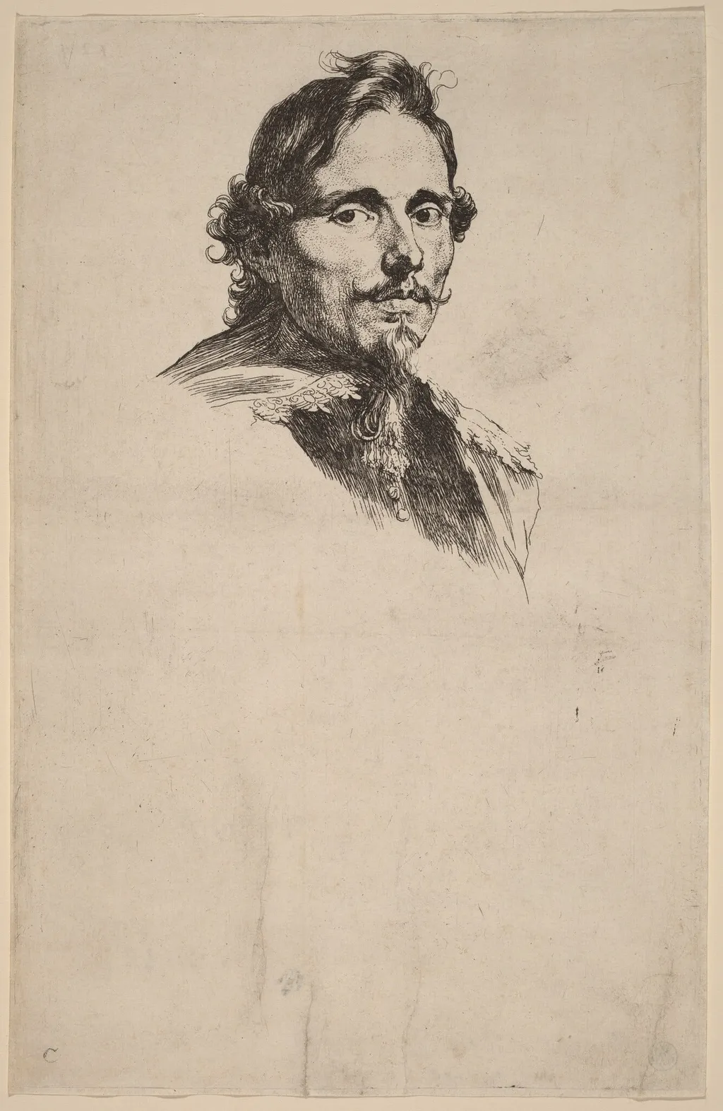 Philippe le Roy, Lord of Ravels, by Anthony van Dyck, ink, 1634