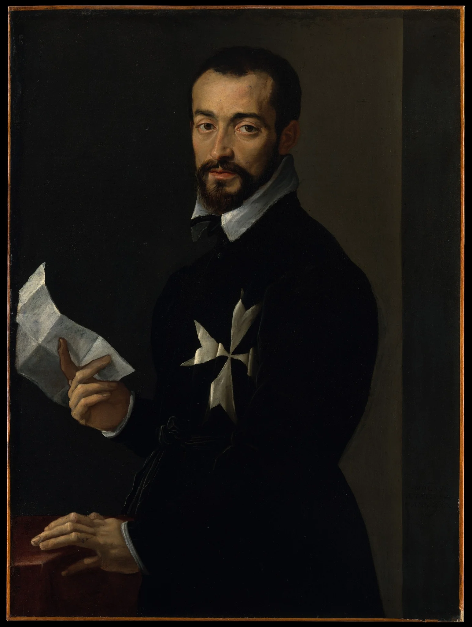Portrait of a Knight of Malta, detail