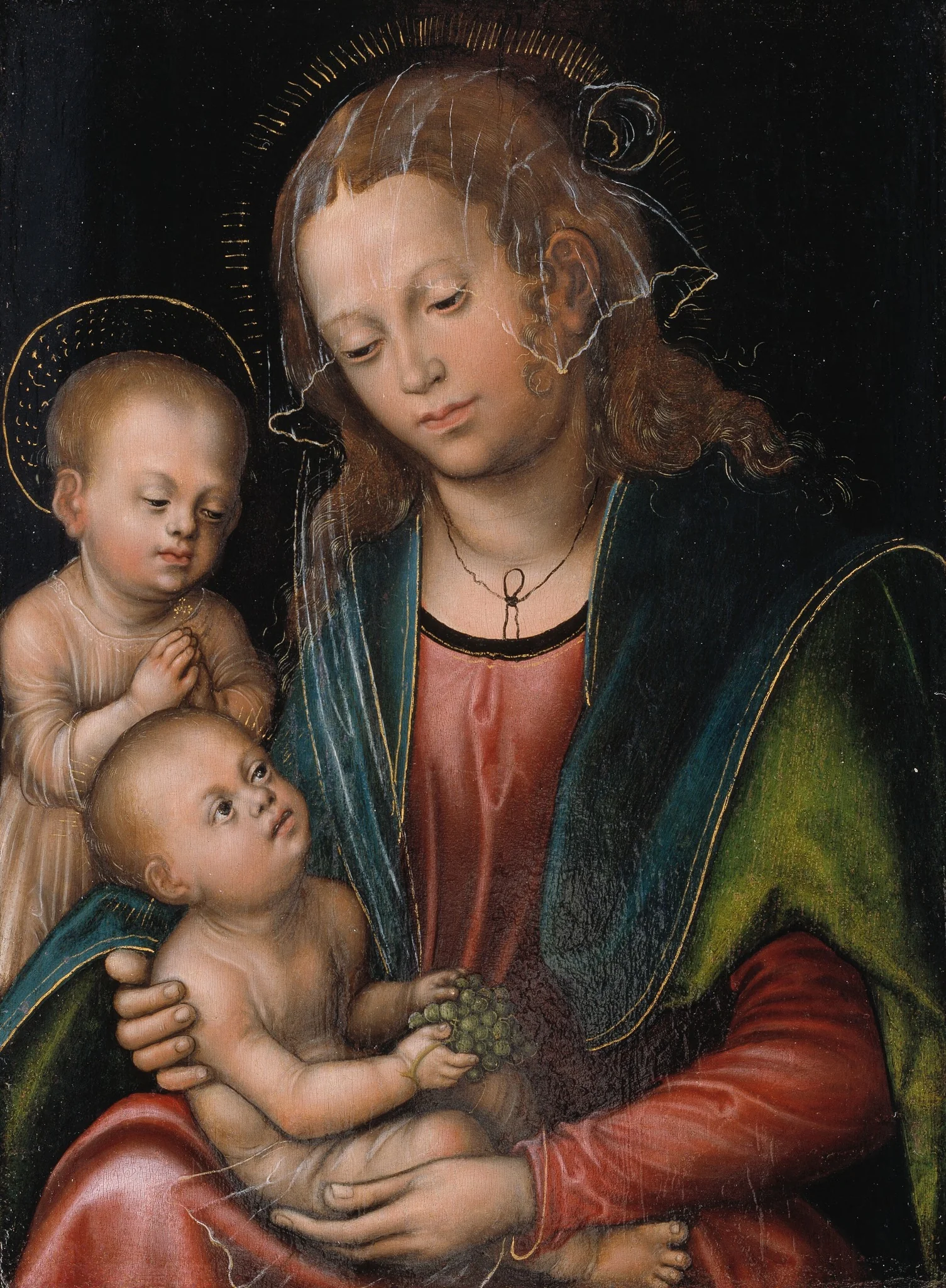 Virgin and Child Adored by the Infant St John, detail