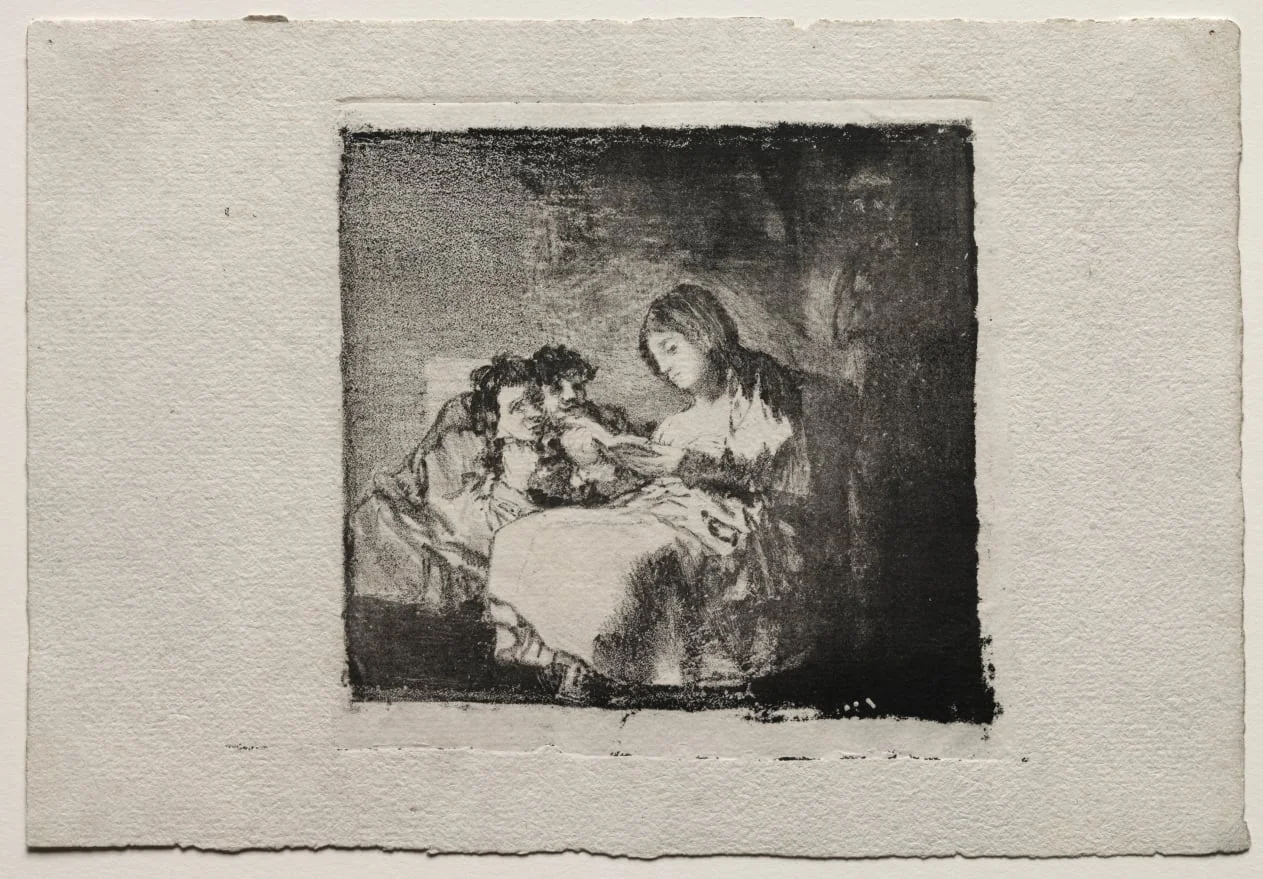 Woman Reading to Two Children, detail