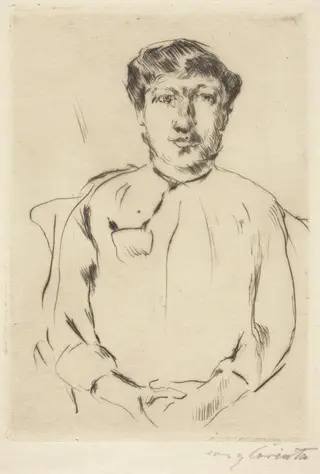 Frauenbildnis (Portrait of a Woman), by Lovis Corinth, ink, 1914