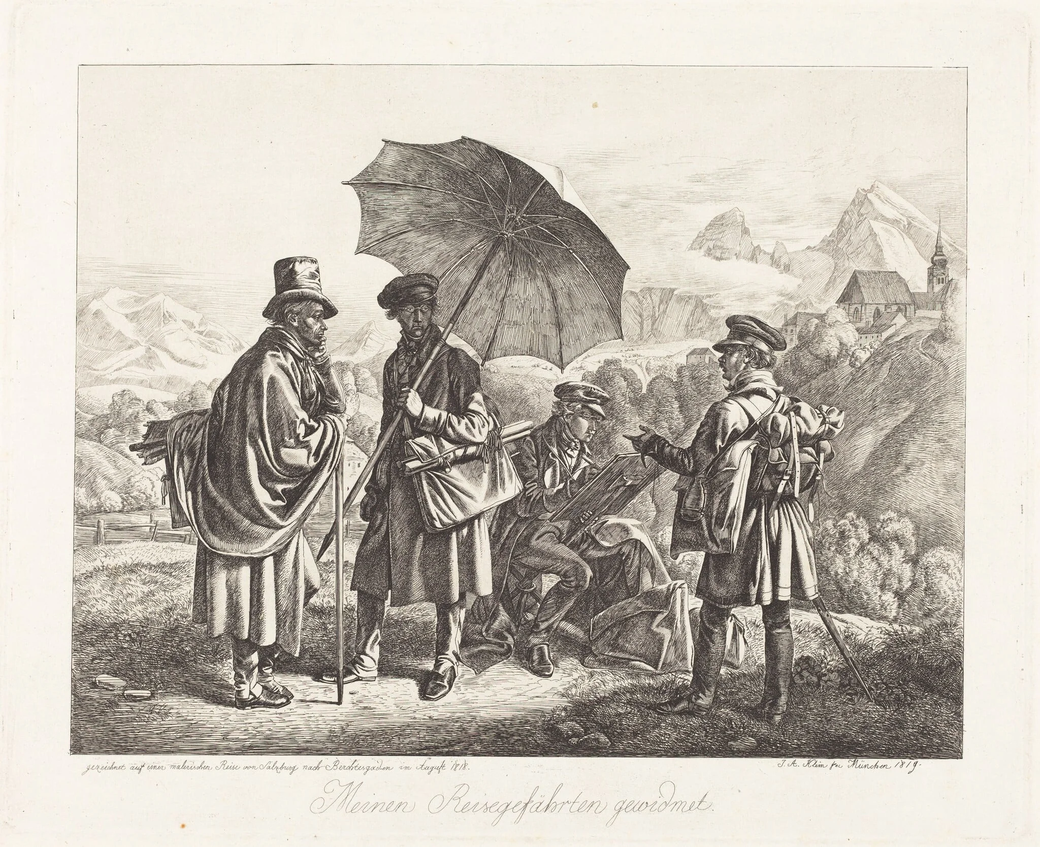 Painters on Their Travels (Die Maler auf der Reise), detail
