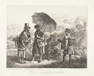 Painters on Their Travels (Die Maler auf der Reise), by Johann Adam Klein, ink, 1819