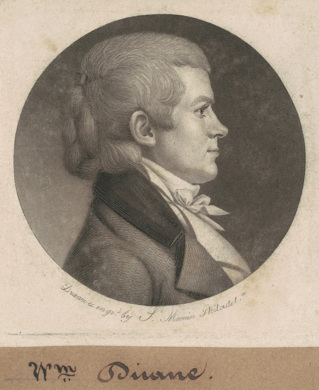William Duane, by Charles B. J. Févret de Saint-Mémin, ink, 1802