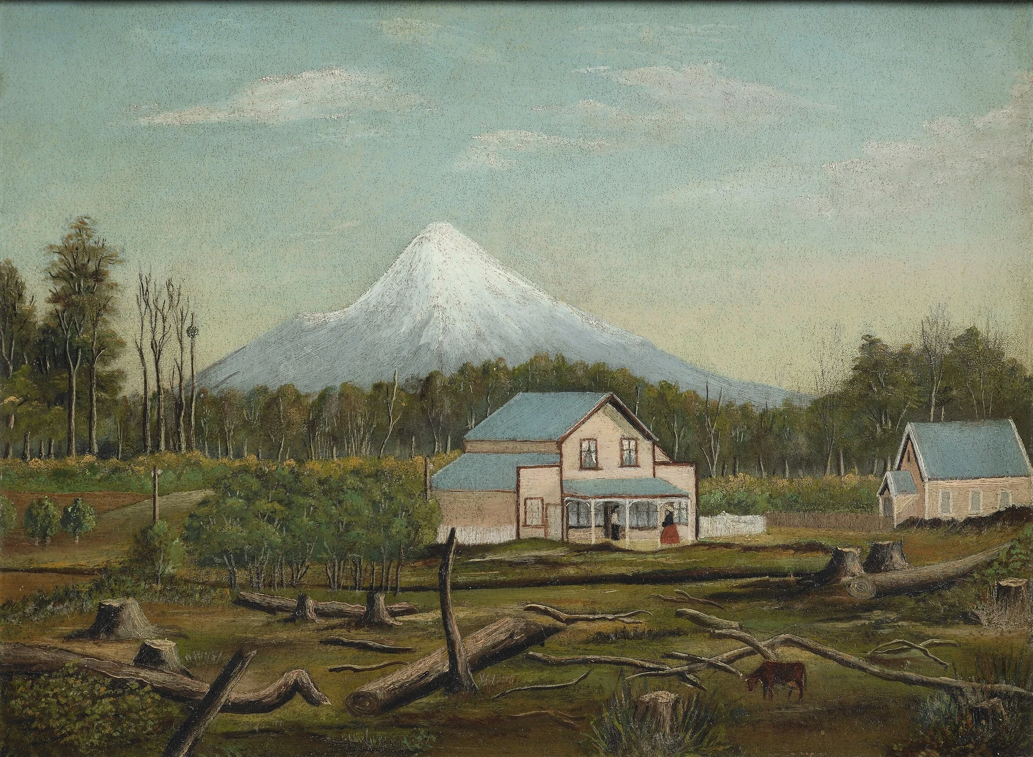 Landscape with settlers, detail