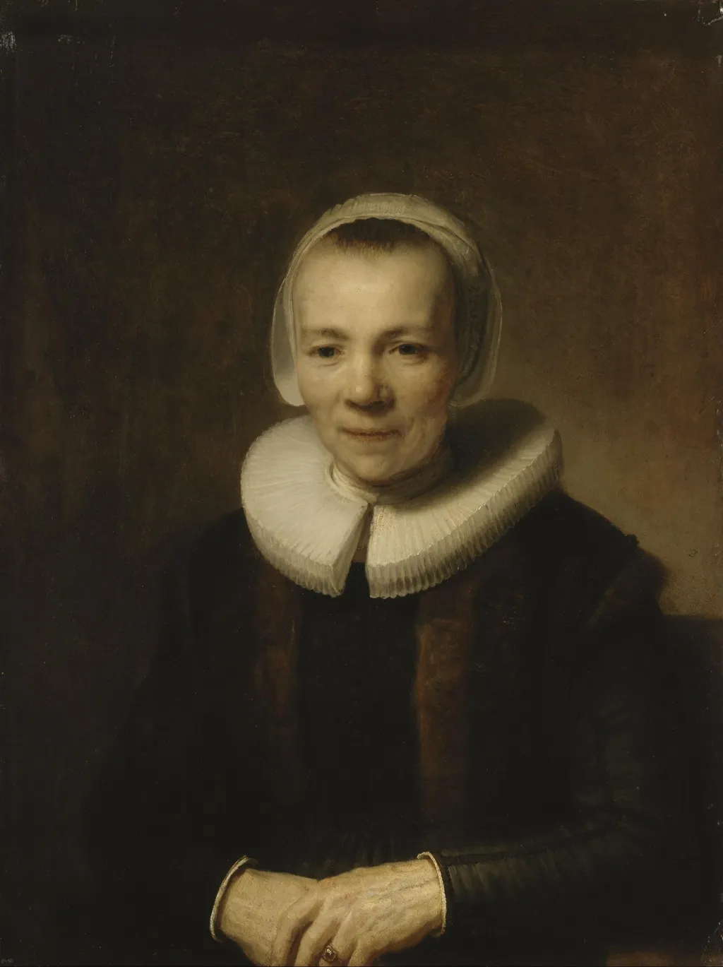 Portrait of Baertje Martens, by Rembrandt, oil, 1640