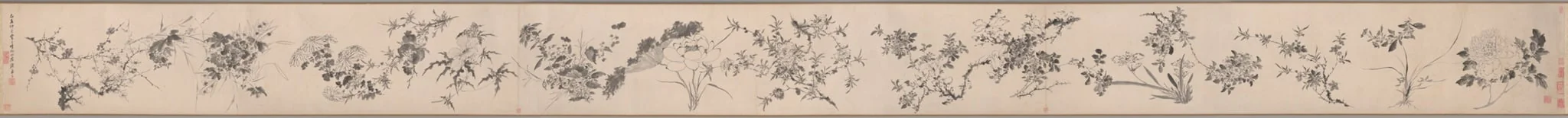 Flowers of the Four Seasons 四季花卉圖, detail