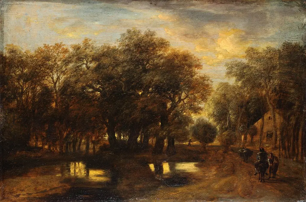 Evening Landscape, by Jan Lievens, oil, 1650
