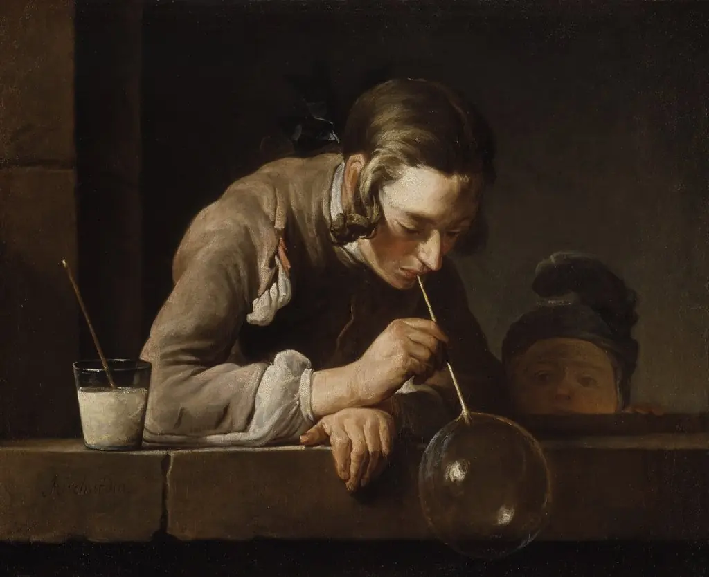 Soap Bubbles, by Jean-Baptiste-Siméon Chardin, oil, 1739