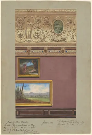 Proposed Wall Decoration No. 2, Old Corcoran Gallery of Art, by Vincent G. Stiepevich, watercolor, 1880
