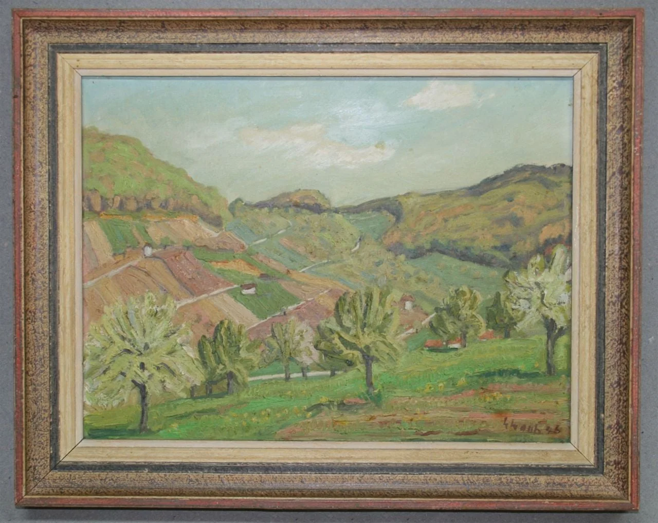 Staub - Malerei, Ölgemälde. Blick zum Rebberg beim Wartenberg, detail