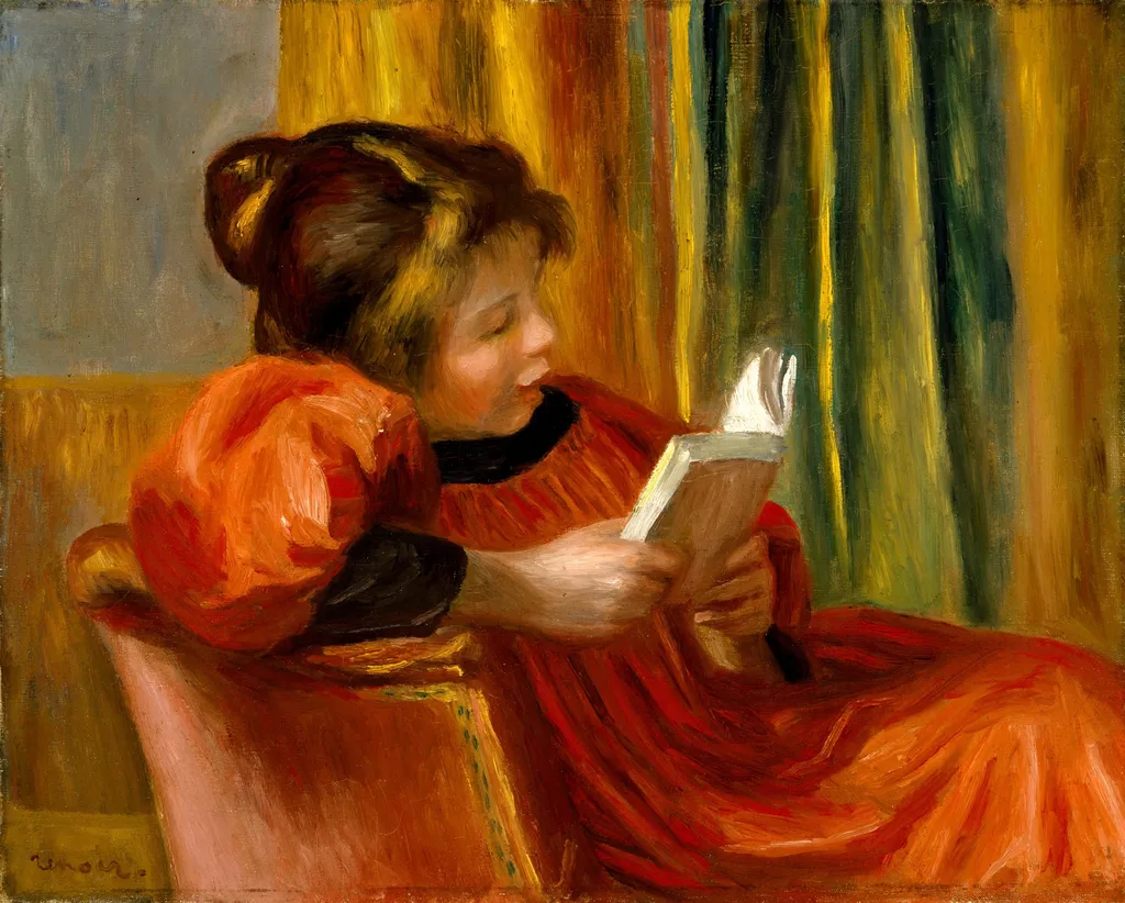 Girl Reading, by Auguste Renoir, oil, 1896